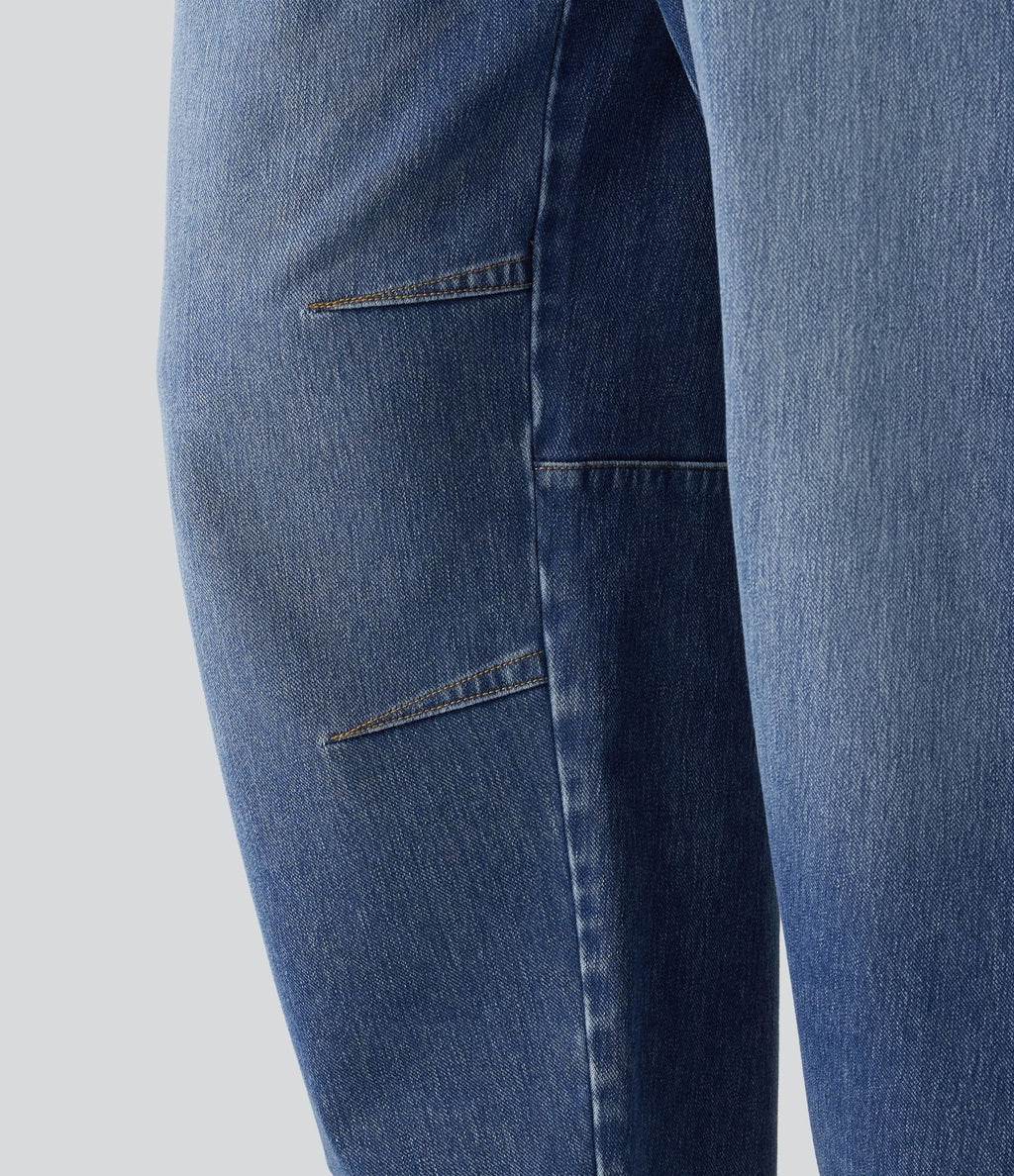 Halara Flex™ Jean barrel casual taille basse avec poches