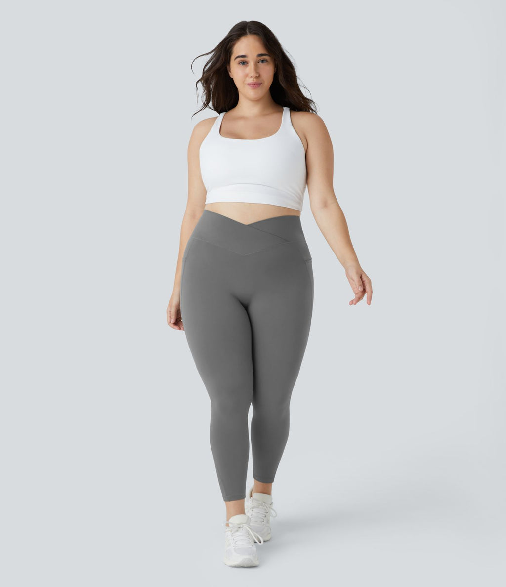 Softlyzero™ Legging Grande Taille Pleine Longueur Taille Haute Poches Latérales Croisée - UPF50+