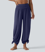 Pantalon fluide Breezeful™ taille haute à séchage rapide avec fronces, fente et poches