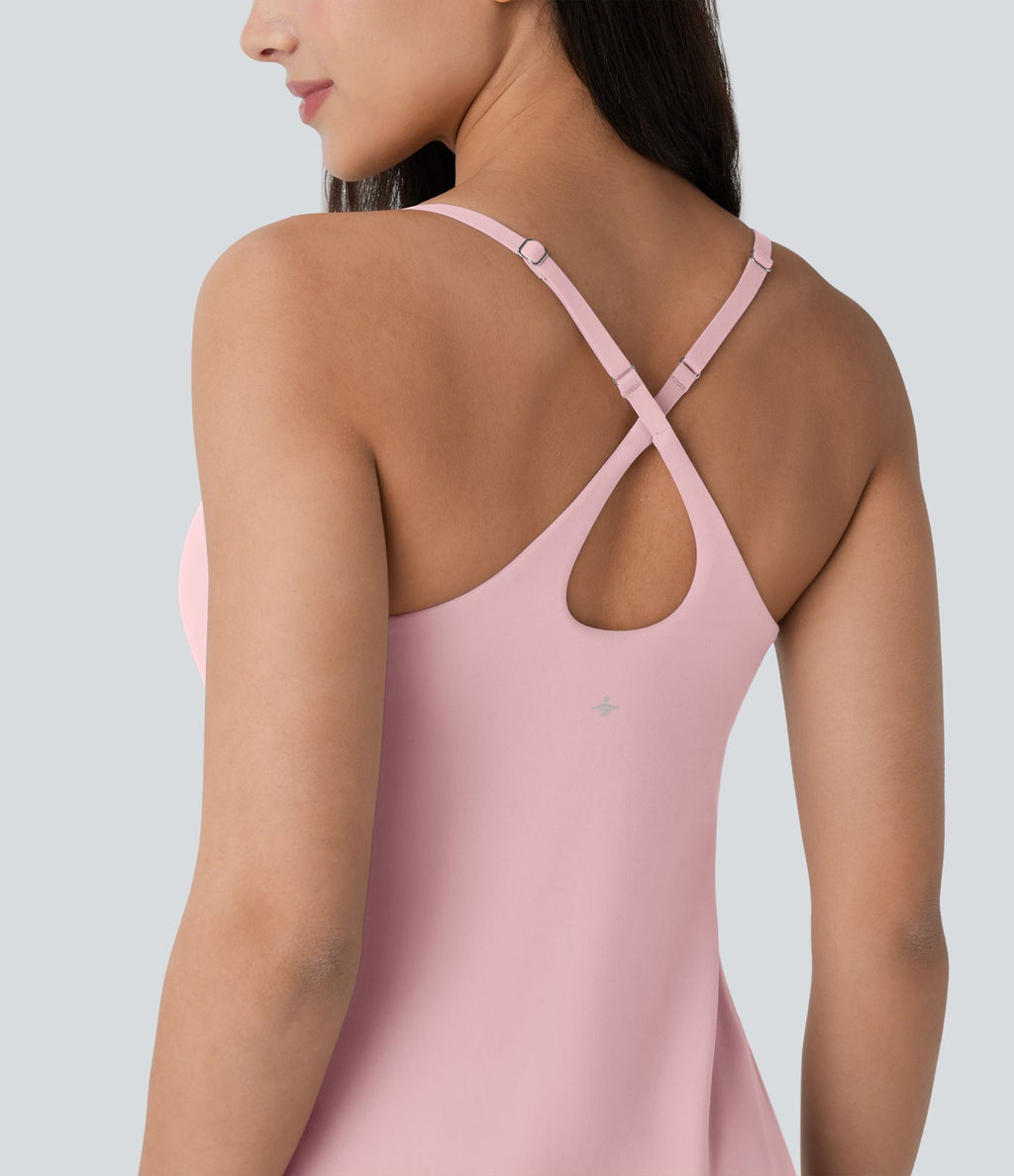 Softlyzero™ Plush Robe de danse courte dos nu avec short intégré - Version Easy Peasy