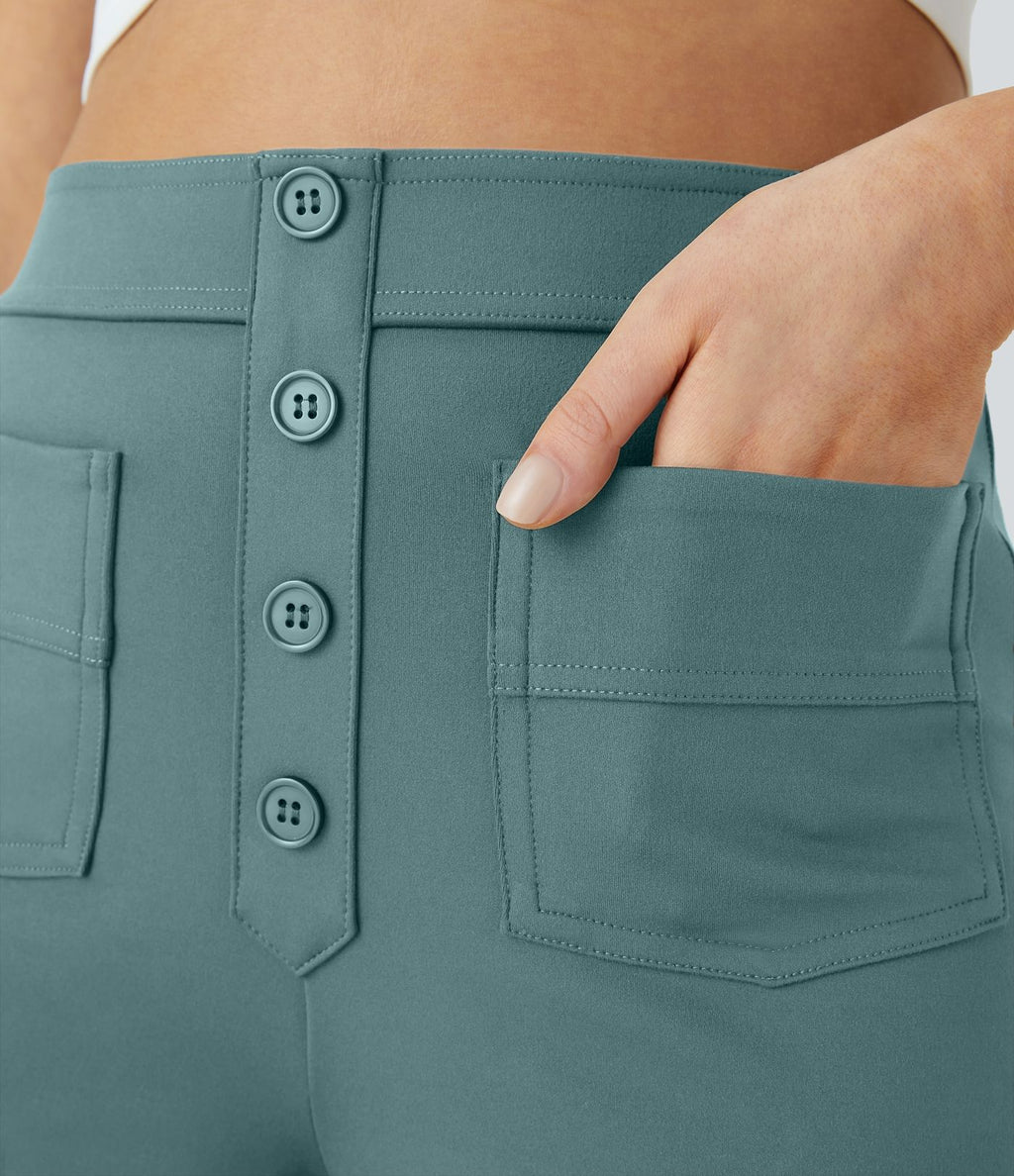 Pantalon taille haute coupe droite DayStretch avec poches