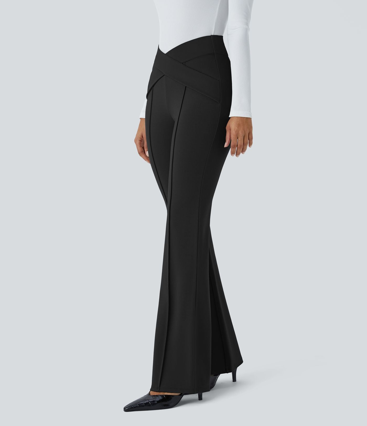 Pantalon croisé taille haute