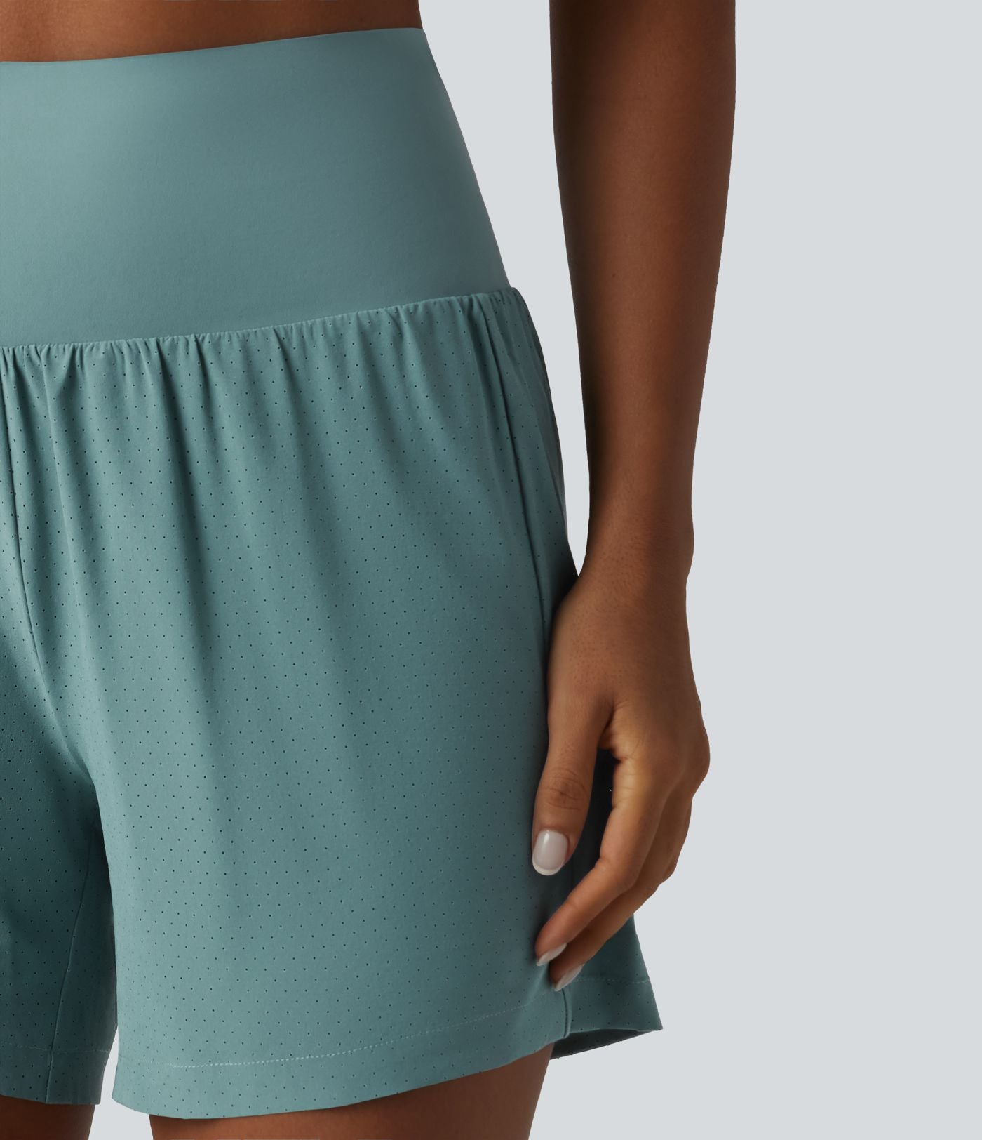 Short de yoga 2 en 1 taille très haute ventre plat séchage rapide 12,5 cm avec poches