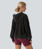 Sweat à capuche décontracté en denim Halara Flex™ avec poche