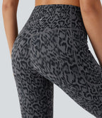 Pantalon de yoga à coupe bootcut gainant taille haute imprimé léopard avec poches Halara UltraSculpt™