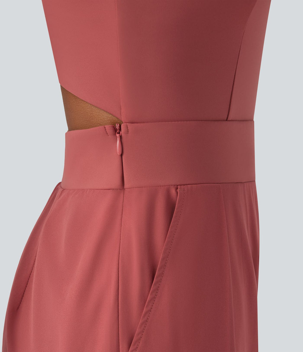 Combinaison à bretelles Breezeful™ dos nu, jambes larges, séchage rapide avec poches latérales - Édition Easy Peasy