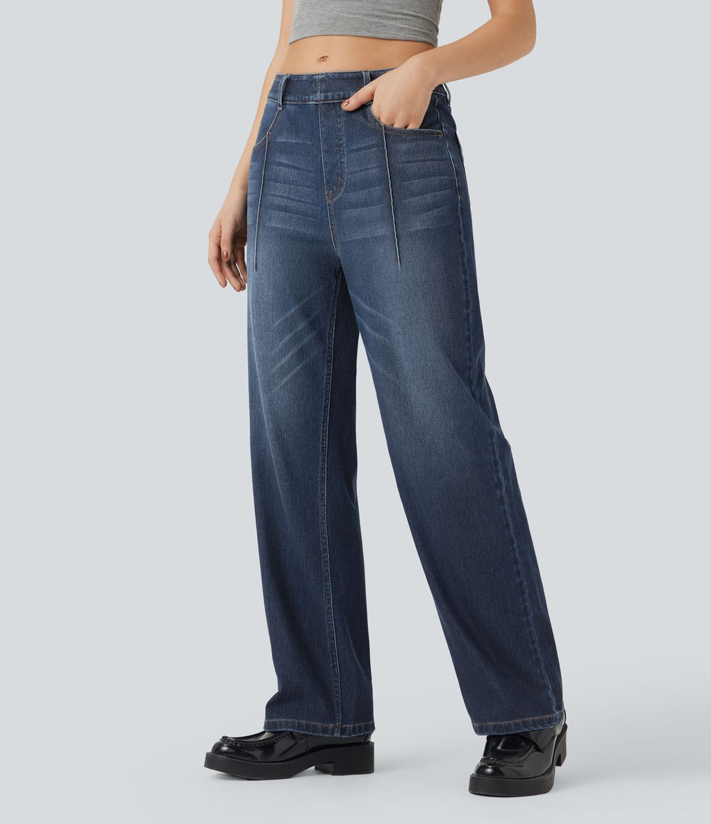Jean droit Halara Flex™ taille haute avec poches