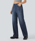 Jean droit Halara Flex™ taille haute avec poches