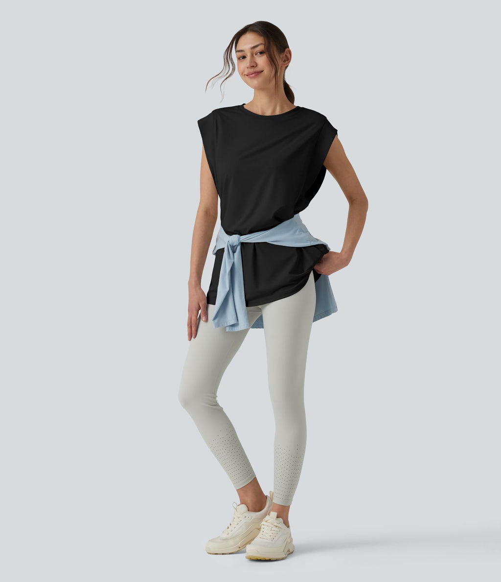 Débardeur yoga col rond effet frais InstantCool avec poches, protection solaire UPF50+