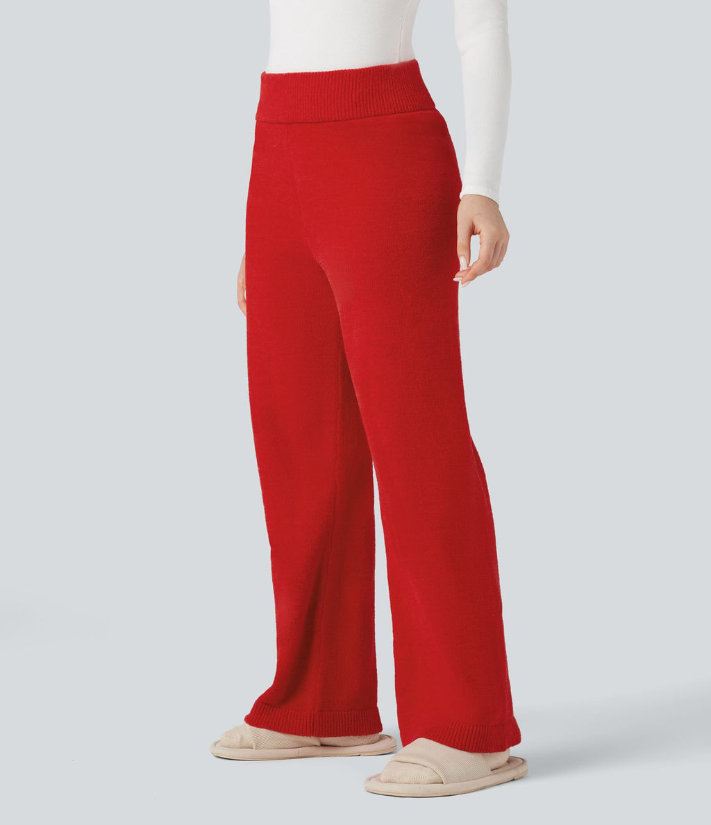 Pantalon détente maille baggy taille mi-haute