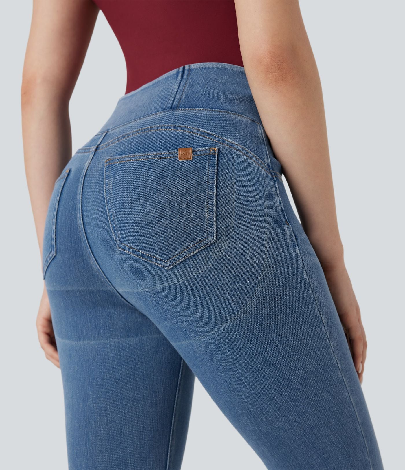 Legging denim Halara Flex™ 7/8 skinny push-up gainant taille haute avec poches