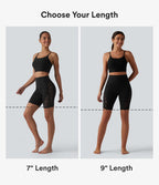 Short cycliste de yoga Halara UltraSculpt™ taille haute, gainant, en dentelle contrastée, 23 cm, avec poche