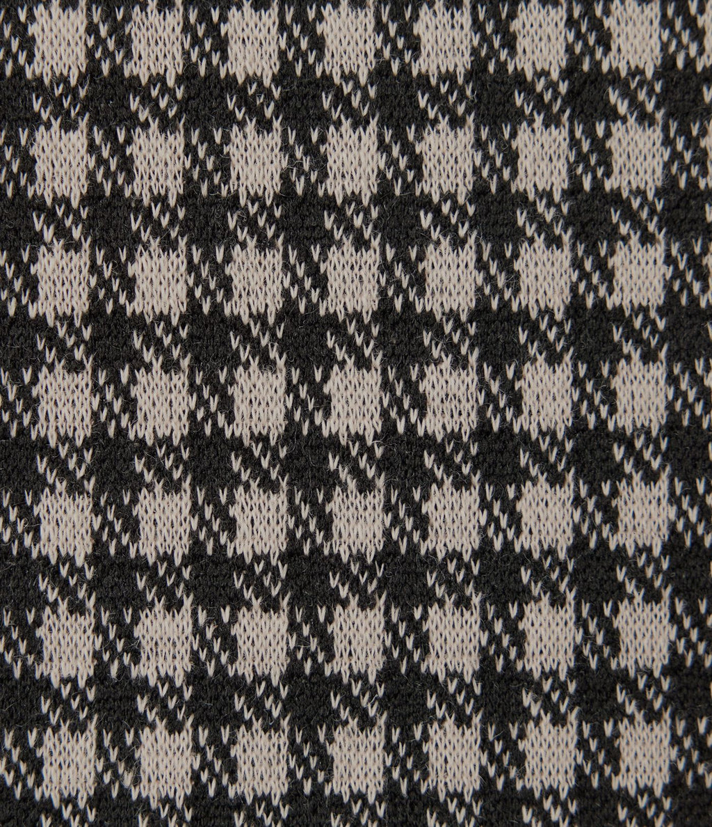 Robe midi moulante esprit bureau à motif, col montant et sans manches