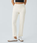 Jean 7/8 décontracté taille haute avec poches et jambe droite Halara Flex™