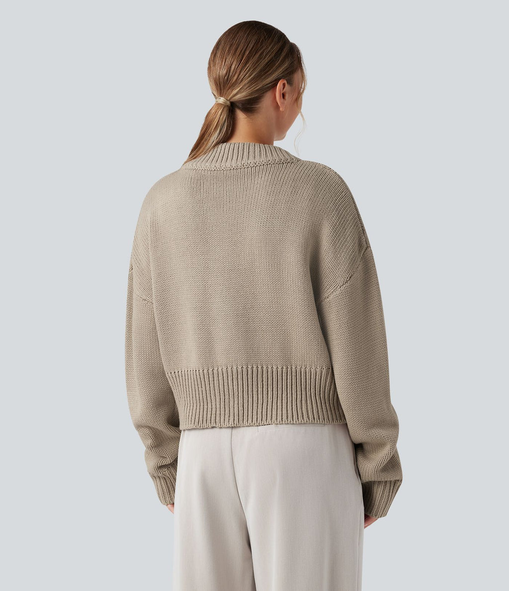Cardigan bomber zippé à manches longues