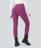Pantalon cargo ajusté uni taille haute DayStretch avec poches zippées