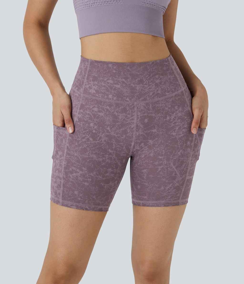 Short Course Biker Yoga Taille Haute avec Poches Latérales