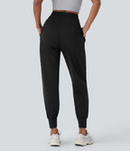 Softlyzero™ QuickDry Jogging de course à pied taille haute avec poches latérales et empiècements en mesh contrastés