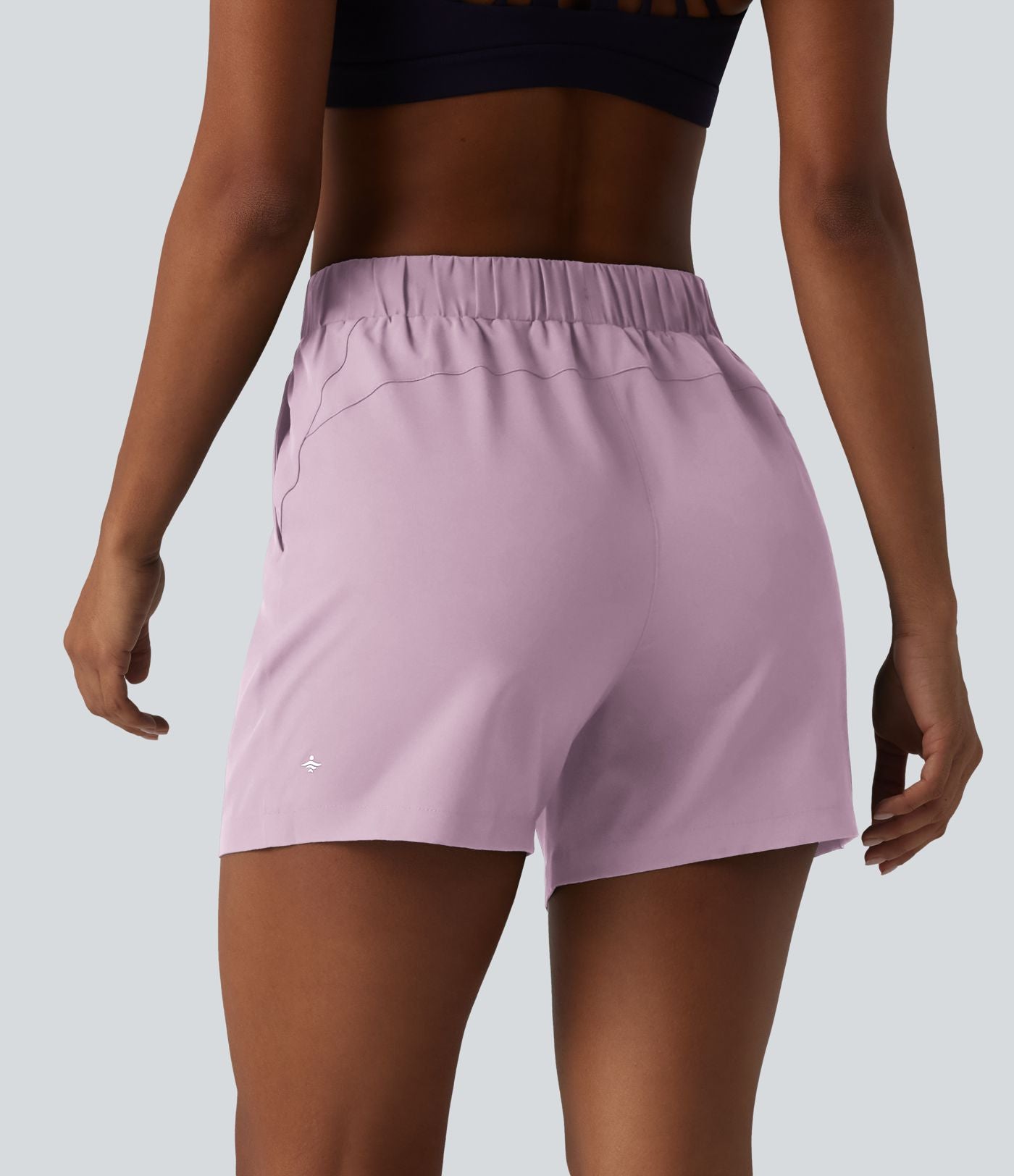 Short de yoga plissé taille haute élastique 12,5 cm avec cordon de serrage et poches