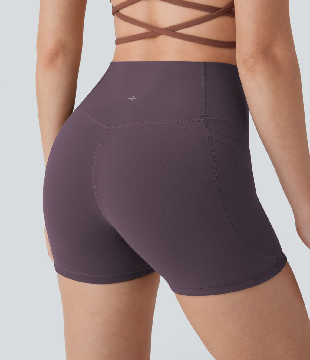 Short cycliste 7,5 cm d'entraînement gainant taille haute avec poches Halara UltraSculpt™