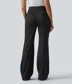 Halara Flex™ Pantalon tailleur évasé taille mi-haute à carreaux avec poches