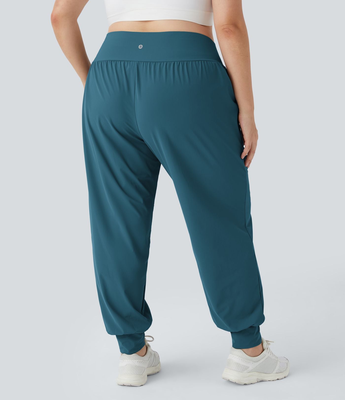 Jogging Yoga Grande Taille Taille Haute avec Poches Latérales Unies