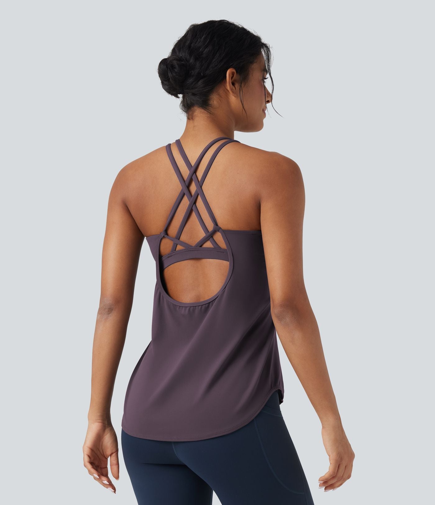 Débardeur running Halara UltraSculpt™ col rond dos croisé bonnets E-G