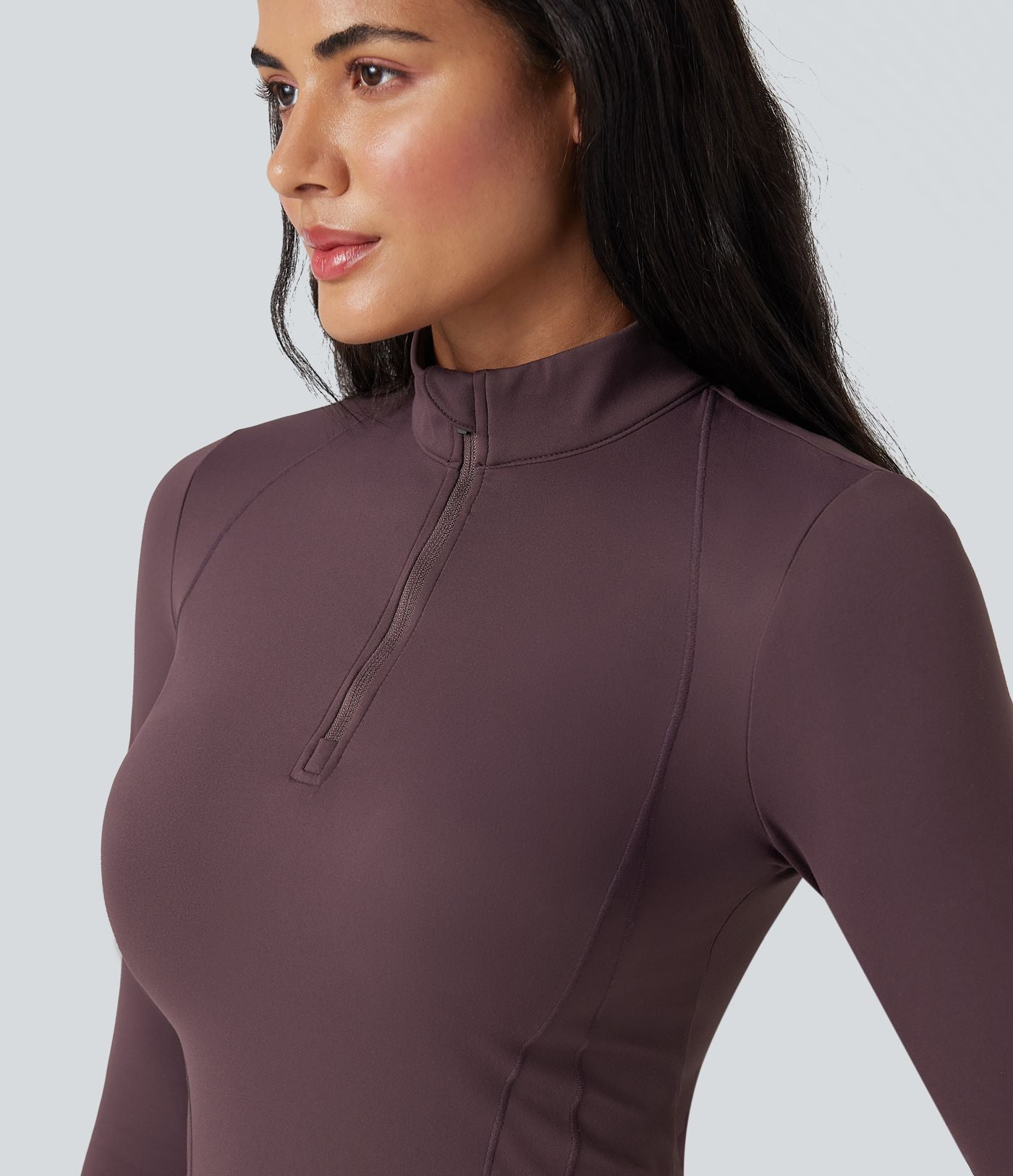 Robe de tennis active courte SoftlyZero™ Plush 2-pièces demi-zip manches longues avec trous pouces et poches