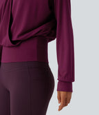Blouse de travail col V croisée manches longues