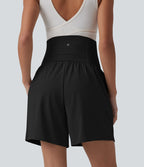 Short de yoga maternité 2-en-1 SoftlyZero™ Airy taille très haute effet frais InstantCool 17,5 cm avec poches