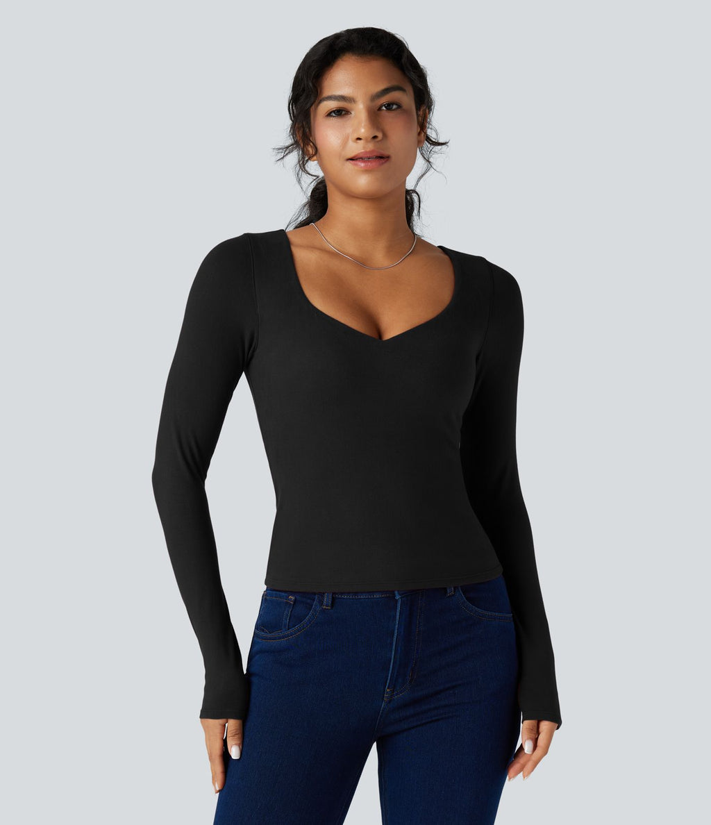 Top casual chaud push-up à manches longues - Bonnet A/B