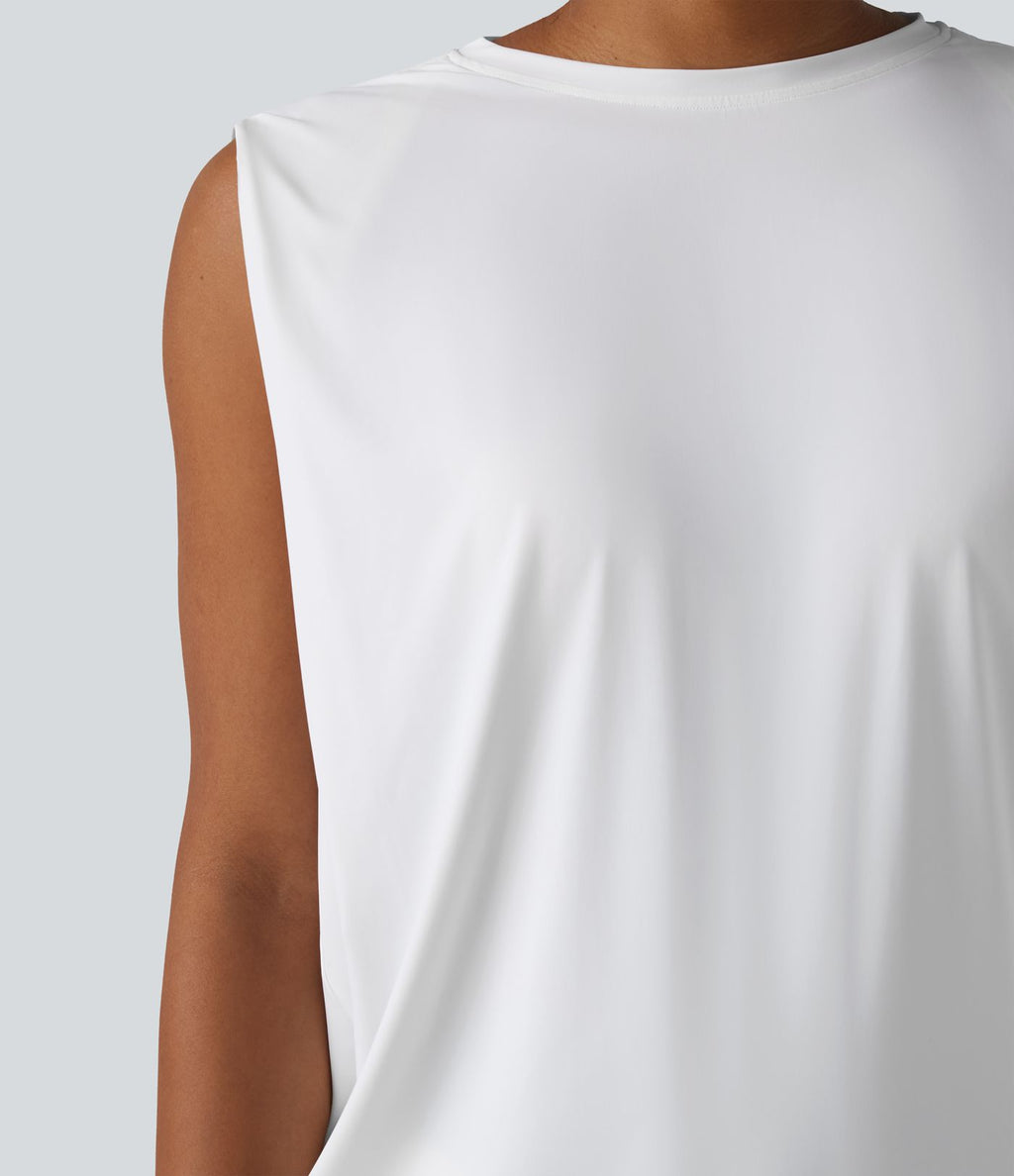 Débardeur de yoga col rond croisé effet frais InstantCool, protection solaire UPF50+
