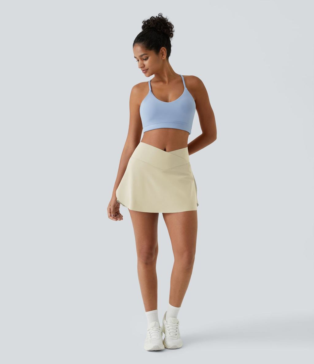 Jupe de tennis mini 2-en-1 quotidienne SoftlyZero™ Airy avec croisement, poche latérale et effet frais InstantCool, Lucid, protection solaire UPF50+