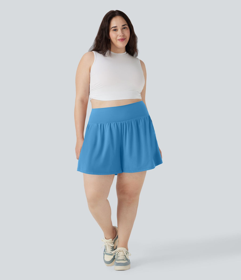 Short tailleur 2-en-1 Cool Touch yoga taille très haute Softlyzero™ Airy grande taille 17,5 cm avec poches