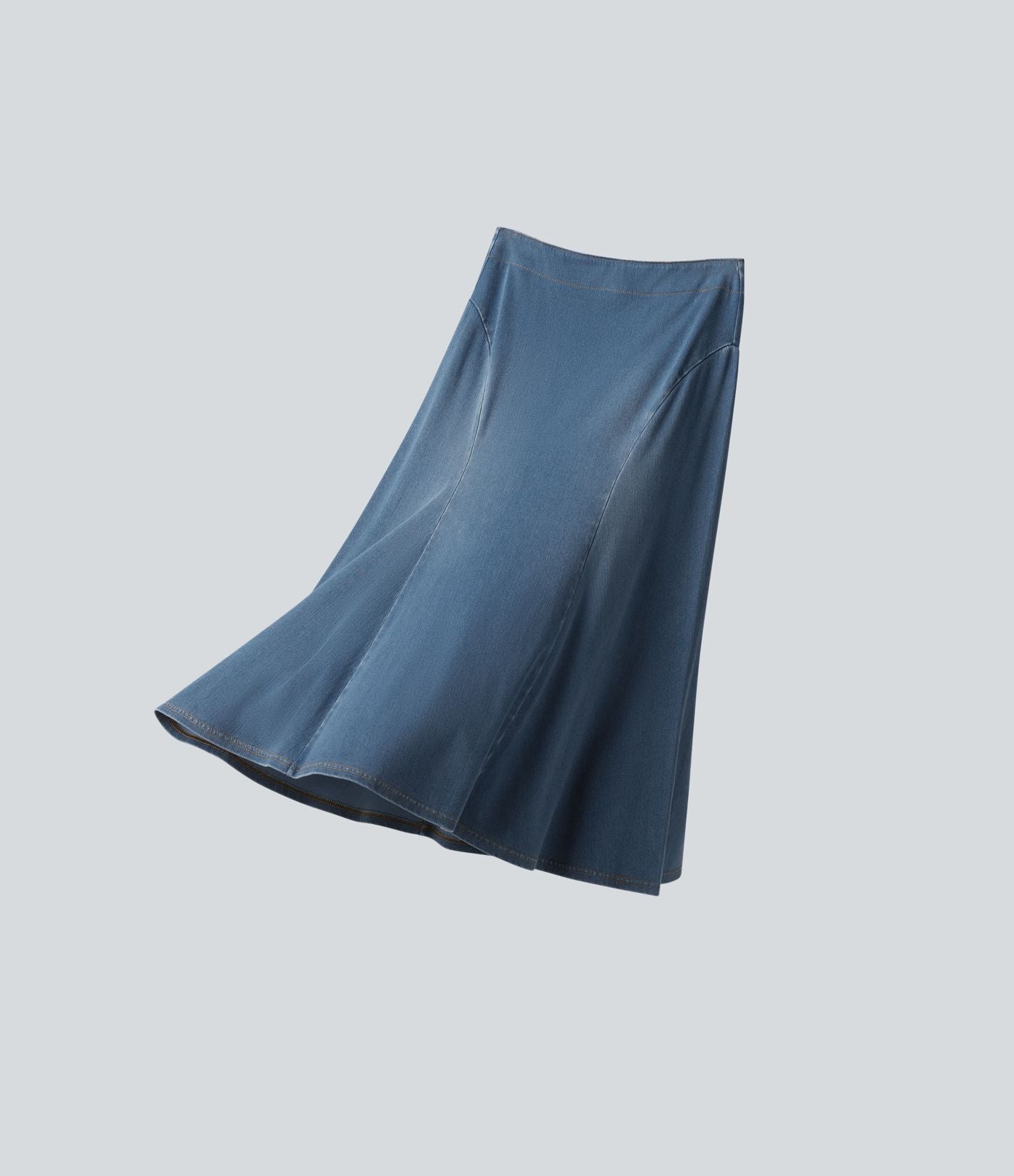 Halara Flex™ Jupe midi sirène drapée en denim lyocell délavé taille haute
