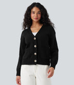 Cardigan tailleur col V manches longues avec poches