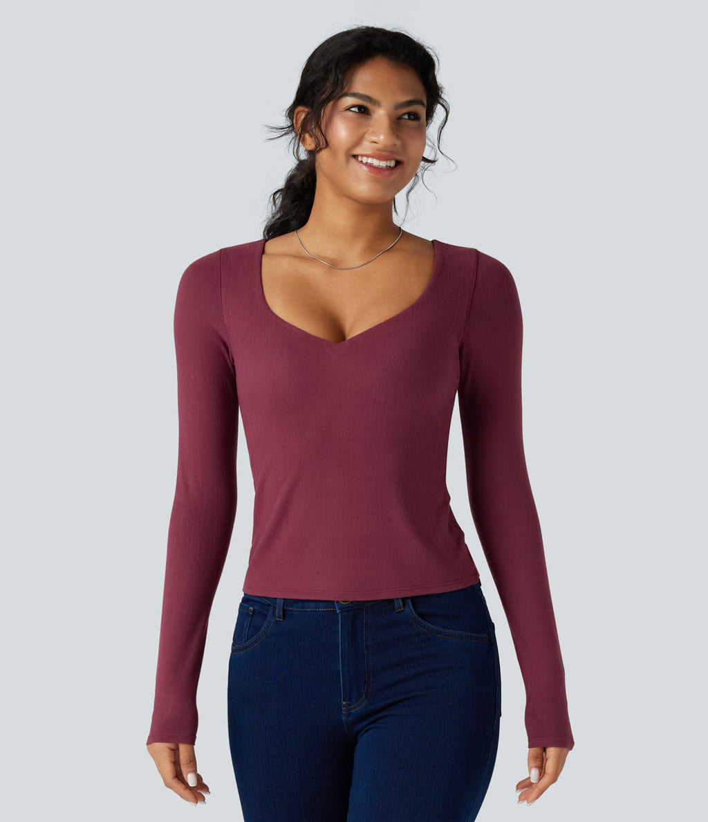 Top casual chaud push-up à manches longues - Bonnet A/B