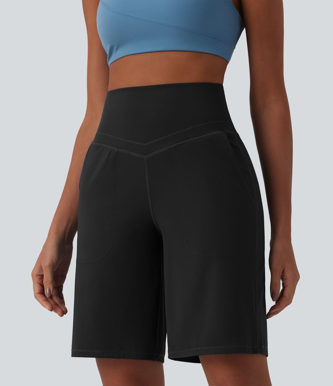 Bermuda de yoga Halara UltraSculpt™ gainant taille haute 25 cm avec poches
