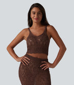 Débardeur pull crop à maille ajourée