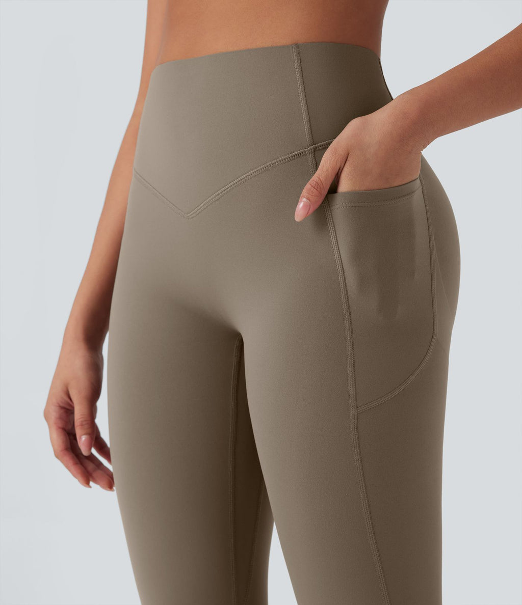 Legging de yoga gainant galbant taille haute avec fronces et poches Halara UltraSculpt™