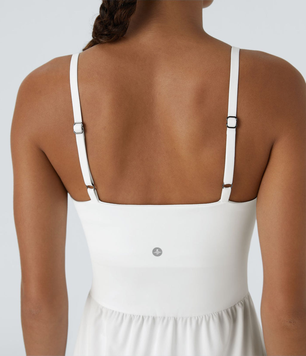 Breezeful™ Robe Casual 2 Pièces Dos Nu Haut Bas Poche Latérale Fluide Séchage Rapide