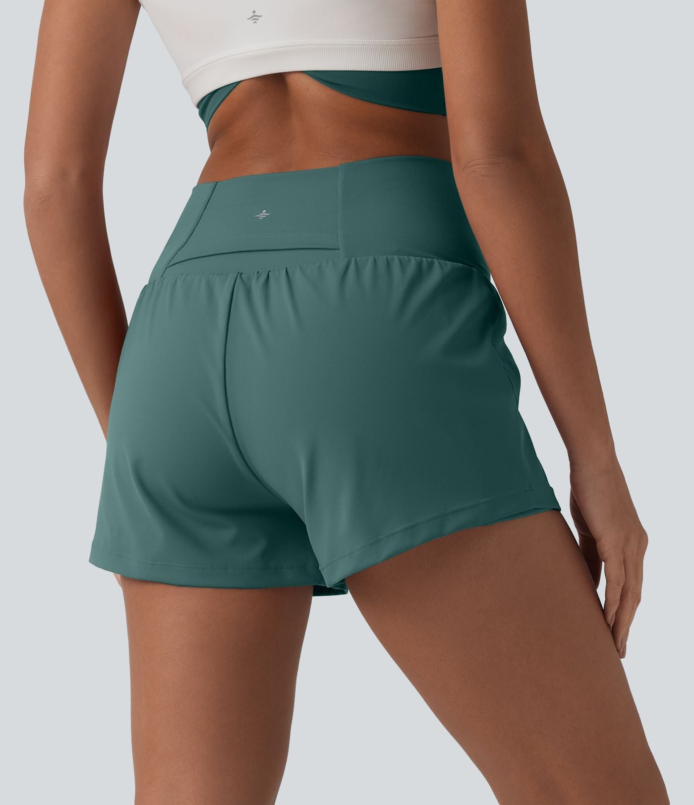 Short de yoga 2-en-1 SoftlyZero™ Airy croisé taille haute 7,5 cm effet frais InstantCool avec poches