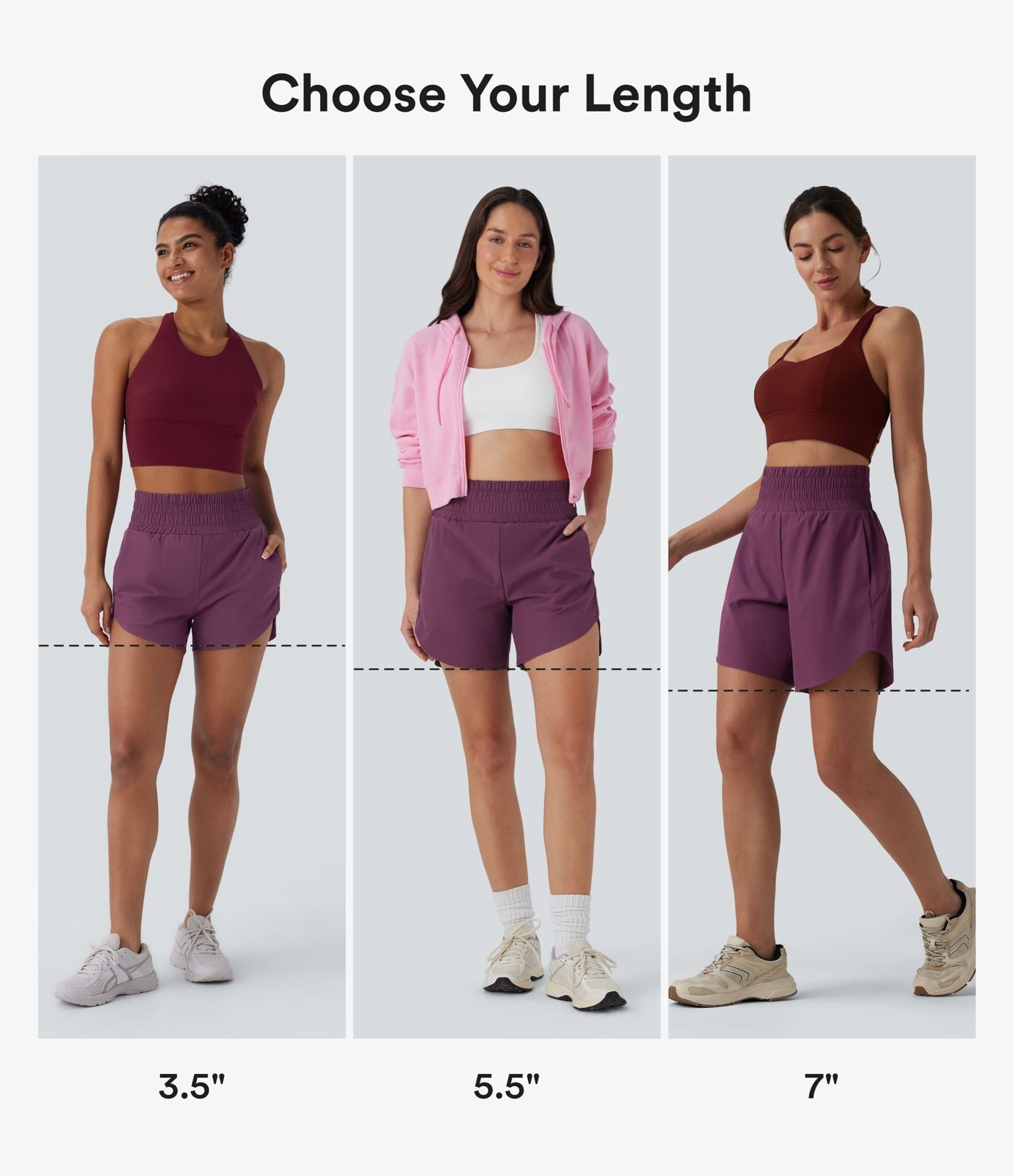 Short de course à pied Breezeful™ 2-en-1 séchage rapide, taille haute à poches multiples, ourlet arrondi 8,8cm