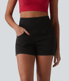 Short 7,5 cm décontracté gainant taille haute effet denim avec poches Halara Flex™