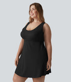Robe de tennis 2-en-1 Halara UltraSculpt™ grande taille avec soutien-gorge intégré push-up et poches - Édition Easy Peasy