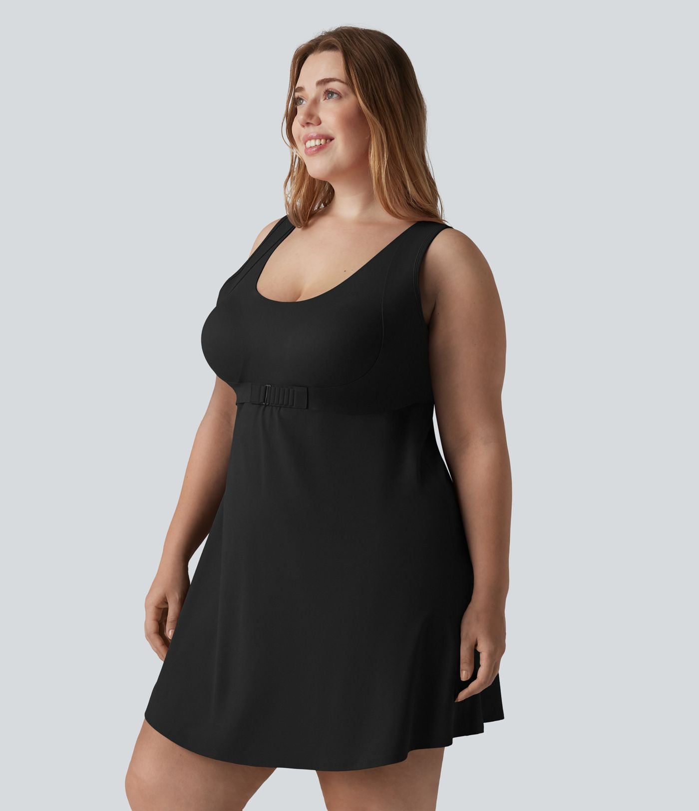 Robe de tennis 2-en-1 Halara UltraSculpt™ grande taille avec soutien-gorge intégré push-up et poches - Édition Easy Peasy