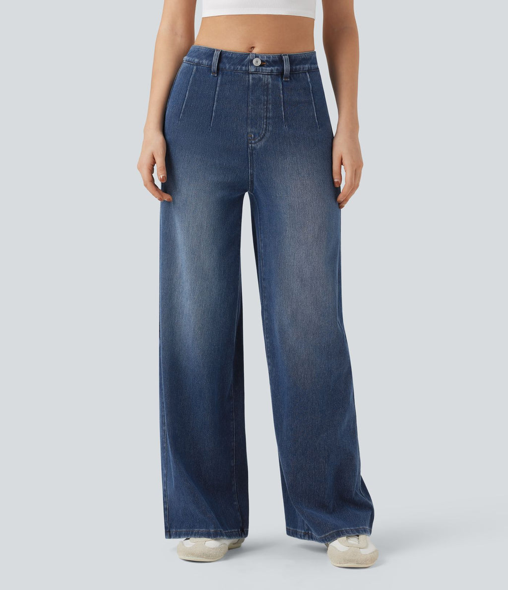 Halara Flex™ Jean large décontracté taille haute gainant avec poches