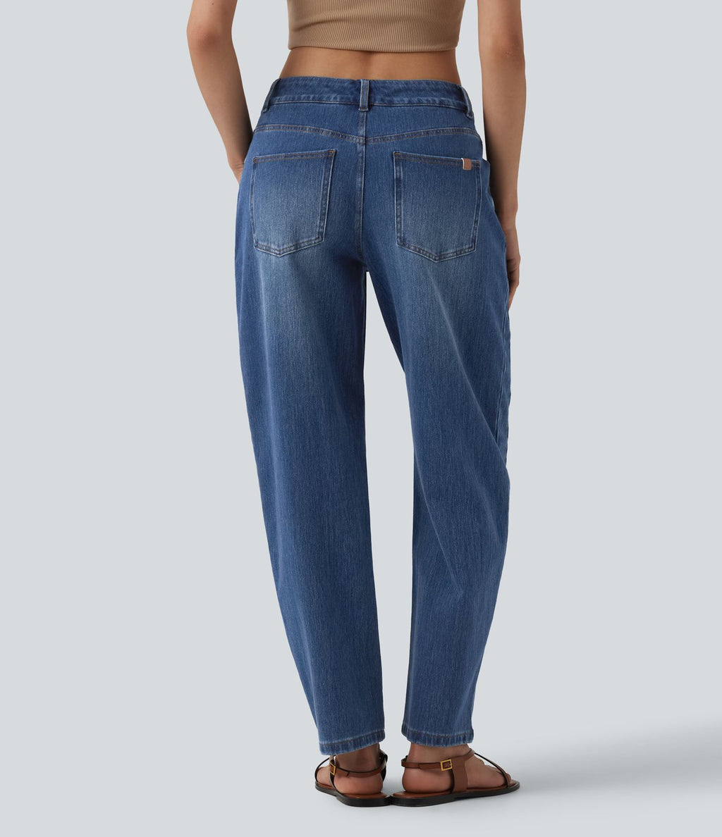 Jean Barrel 7/8 Halara Flex™ casual taille basse jambes tonneau avec poches