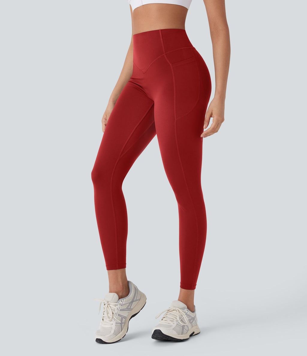 Legging de yoga gainant galbant taille haute avec fronces et poches Halara UltraSculpt™