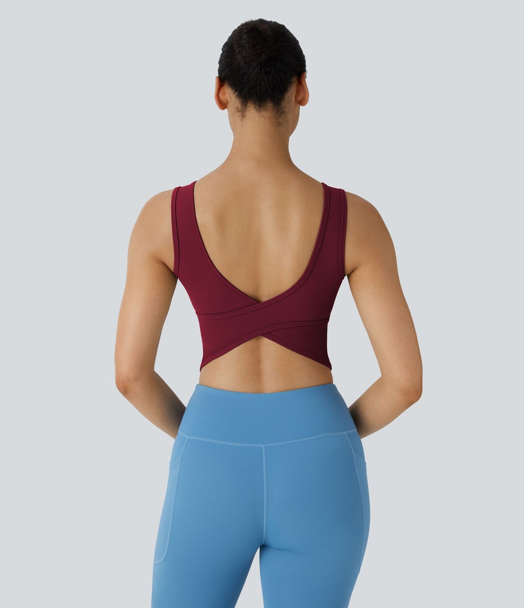 Débardeur danse barre ballet col U croisé A-D